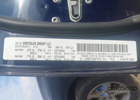 2013 Ram 1500 Express из США, поврежденный, VIN 1C6RR6FT9DS673775